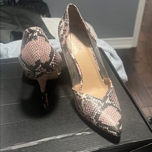 Abound Pink and Black Snake Print Heels